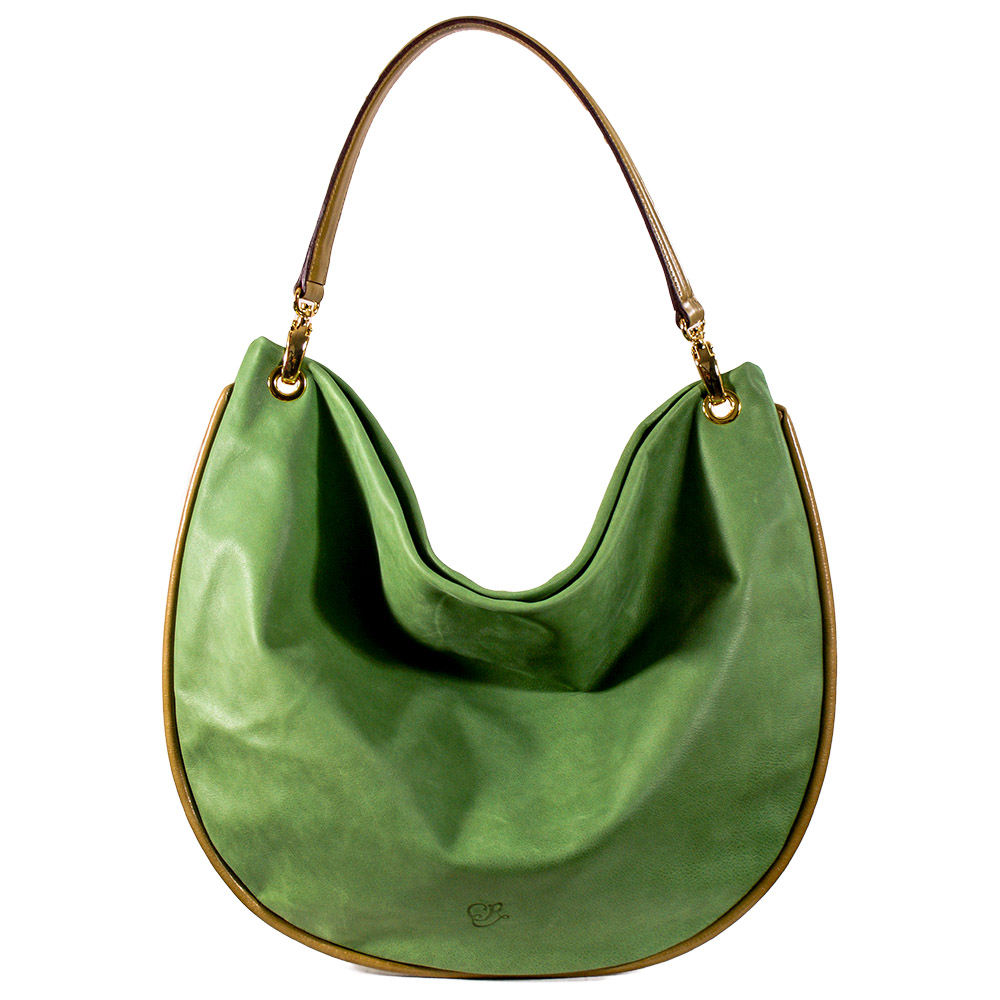 Sac en nubuck vert crû