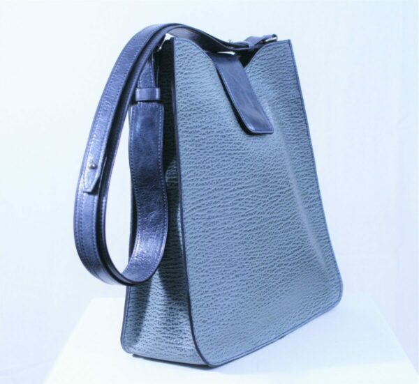 Celine_3 Sac en cuir bleu