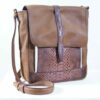 Sac en cuir marron et python marron